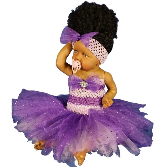 BLACK FRIDAY SALE Baby TuTu Dress & Headband Set Purple & Lav Sz NB - 6 Mos NWT - Picture 2 of 10